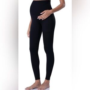Poshdivah Maternity Over the Belly Leggings Black M